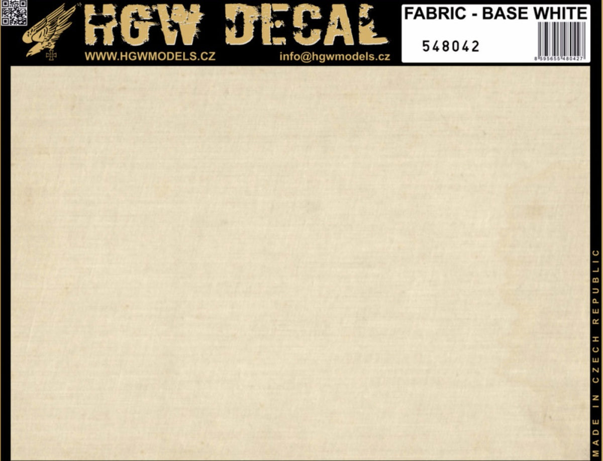 FABRIC - BASE WHITE DECAL. Decal is base white so it is not necessary to apply it to painted surface.
