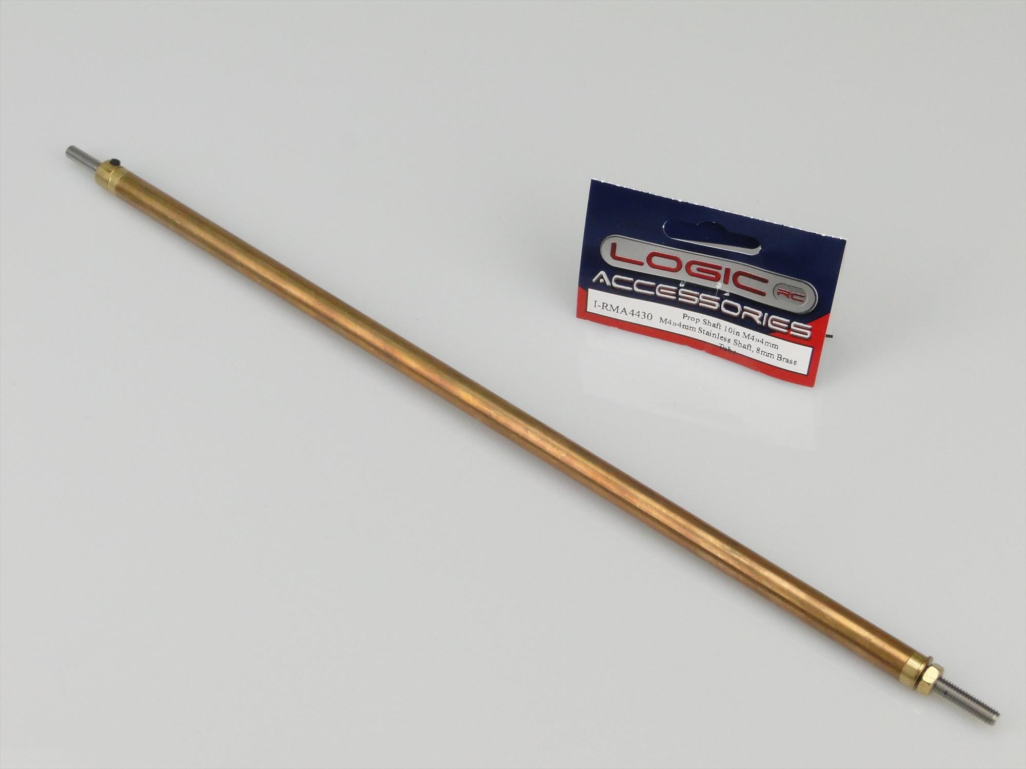 Radio Active Prop Shaft 10In M4/4Mm Stainless Shaft, 8Mm Dia Brass Tube I-RMA4430
