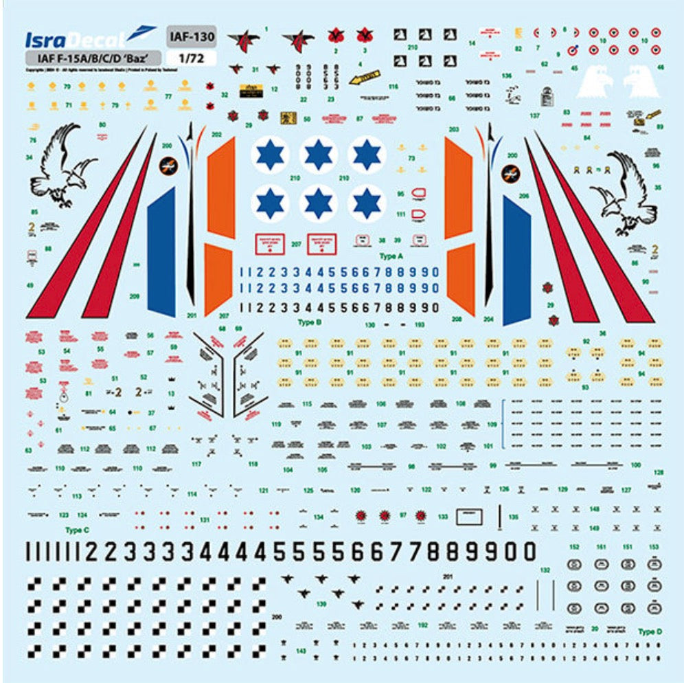 IAF McDonnell F-15A/F-15B/F-15C/F-15D Eagle 'Baz' 1:72 (IAF130)