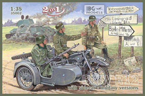 BMW R12 with sidecar - military versions 2 in 1