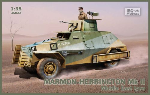 Re-released! Marmon-Herrington Mk.II Middle East desert version. Includes a set of photo-etched parts and feature fully detailed interiors. Can be built with all the doors and hatches open.