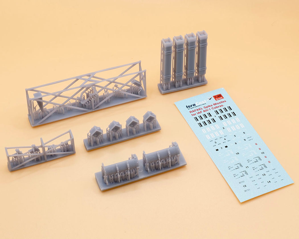 'Machzelet' Spike Missiles. For IAF 'Cobra' Helicopters. Includes: 3D resin printed parts, decals and assembly instructions.