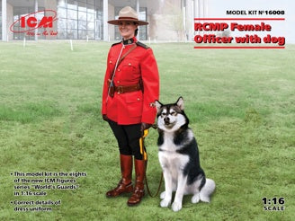 ICM RCMP Female Officer with Dog 1:16 Figures