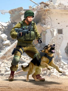ICM IDF K-9 Unitz "OKETZ" Officer with Dog 1:16 Figures