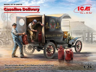 Gasoline Delivery, Model T 1912 Delivery Car with 2 American Gasoline Loader Figures