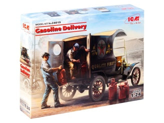Gasoline Delivery, Model T 1912 Delivery Car with 2 American Gasoline Loader Figures
