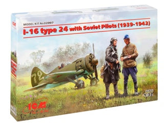 ICM I-16 Type 24 with 3 Soviet Pilot Figures (1939-1942)