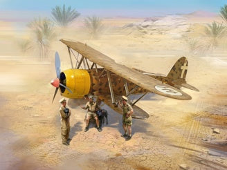 ICM CR. 42 Falco with Italian Pilots In Tropical Uniform (3 Figures & 2 Dogs)