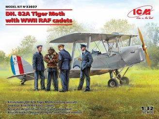 ICM DH. 82A Tiger Moth Aircraft with WWII RAF Cadets (4 Figures)