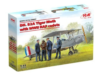 ICM DH. 82A Tiger Moth Aircraft with WWII RAF Cadets (4 Figures)