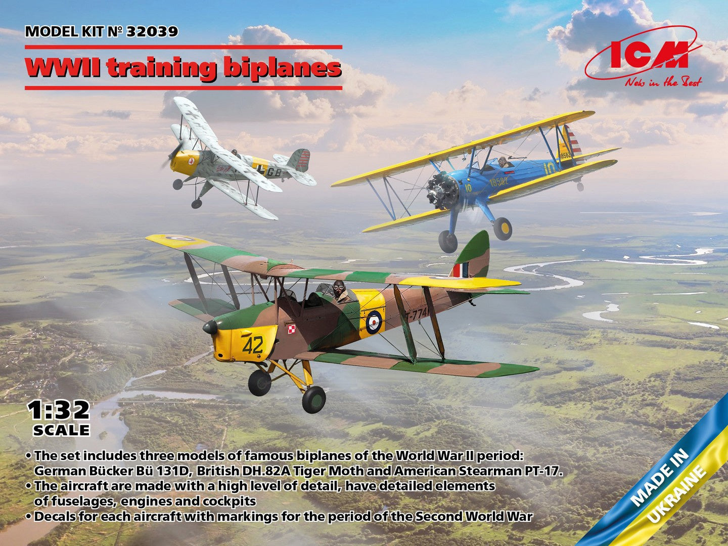 ICM 1/32 Wwii Training Biplanes (3 Models) 32039