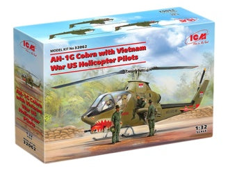 ICM AH-1G Cobra with Vietnam War U.S. Helicopter Pilots 3 Figures