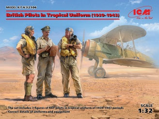 ICM British Pilots In Tropical Uniform (1939-1943) 3 Figures