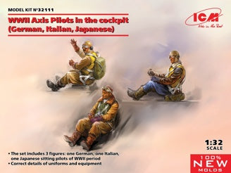 ICM WWII Axis Pilots In The Cockpit (German, Italian, Japanese) 3 Figures
