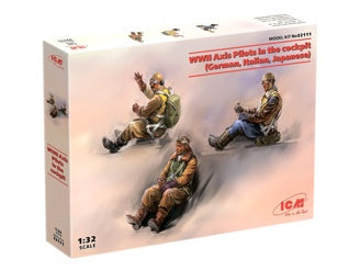 ICM WWII Axis Pilots In The Cockpit (German, Italian, Japanese) 3 Figures