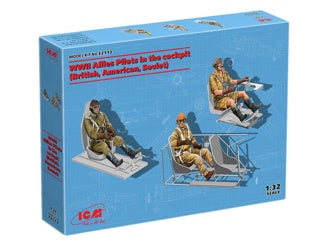 ICM WWII Allies Pilots In The Cockpit (British, American, Soviet) 3 Figures