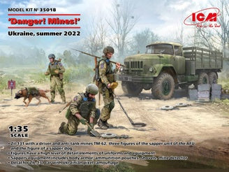 ICM "Danger! Mines!" Ukraine, Summer 2022 (ZiL-131 with Driver, AFU Sappers, Dog, Mines & Accessories)