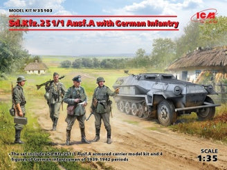 ICM Sd.Kfz.251/1 Ausf.A with 4 German Infantry Figures