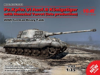 ICM Pz.Kpfw.VI Ausf.B King Tiger with Henschel Turret (Late Production), WWII German Heavy Tank