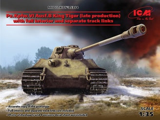 ICM Pz.Kpfw.VI Ausf.B King Tiger (Late Production) with Full Interior, WWII German Heavy Tank