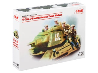 ICM T-34-76 with 4 Soviet Tank Rider Figures