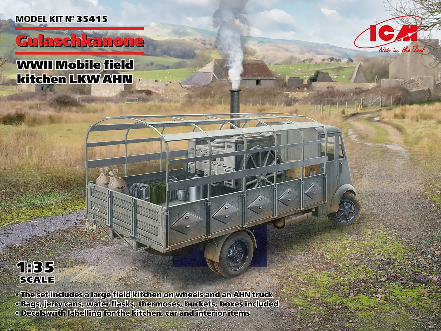 ICM 1/35 Ahn German Mobile Field Kitchen 'Gulaschkanone' 35415 ICM35415