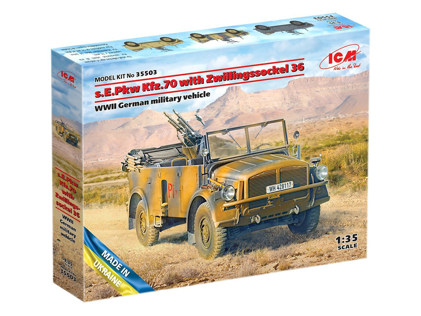 ICM 1/35 S.E.Pkw Kfz.70 W/ Zwillingssockel 36, German 35503 ICM35503