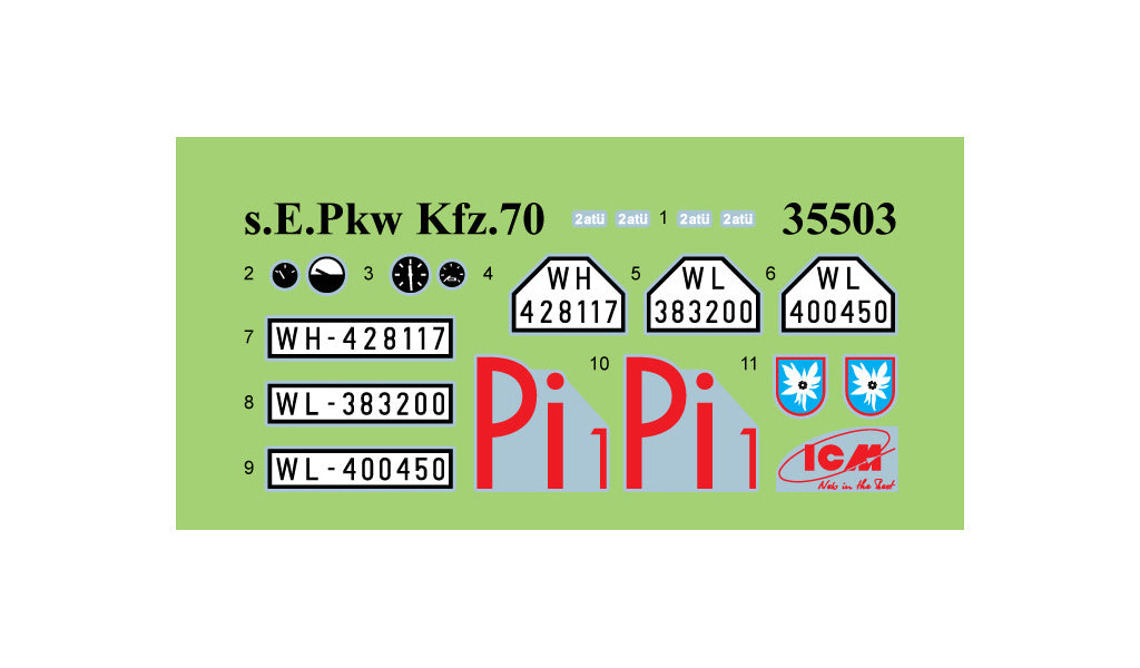 ICM 1/35 S.E.Pkw Kfz.70 W/ Zwillingssockel 36, German 35503 ICM35503