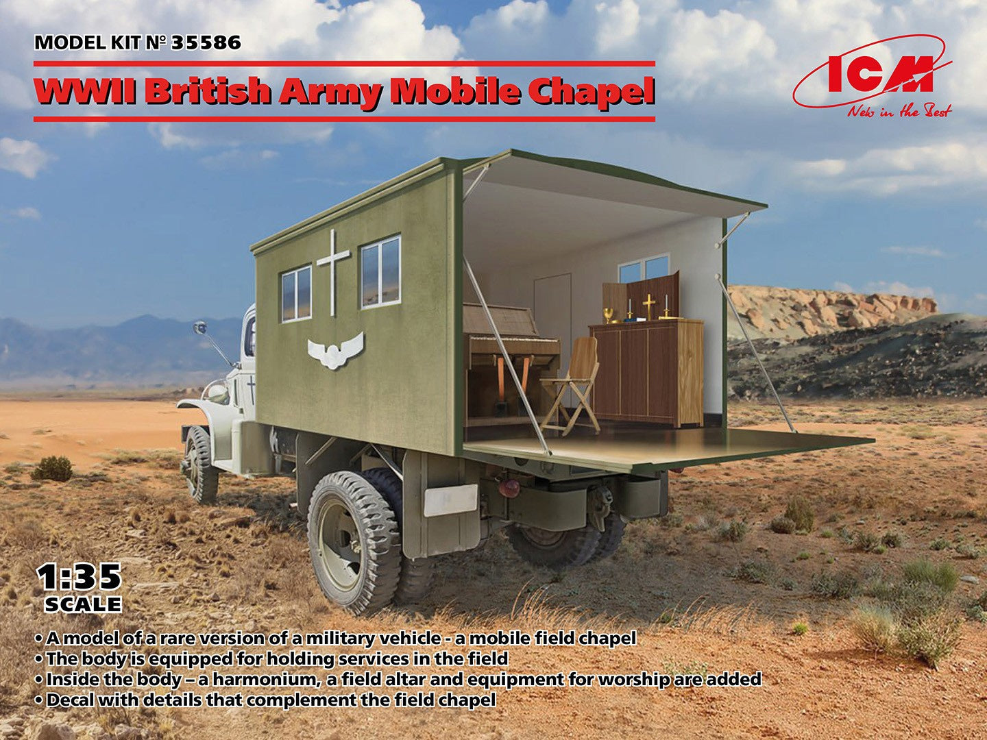 ICM 1/35 Wwii British Army Mobile Chapel 35586 ICM35586
