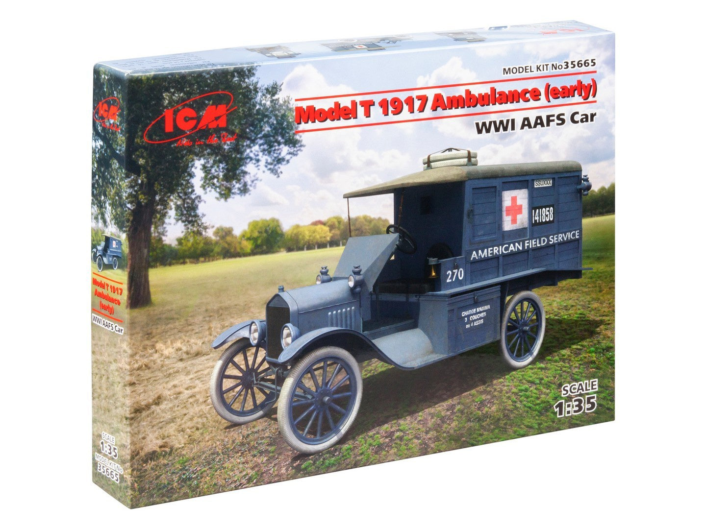 ICM 1/35 Model T 1917 Ambulance, WWI AAFS Car 35665