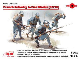 ICM French Infantry In Gas Masks (1918) 4 Figures