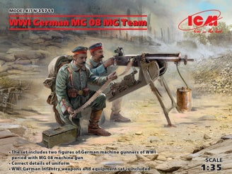ICM WWI German MG08 MG Team 2 Figures