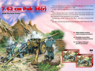 ICM 7,62 cm Pak 36(r) with 4 German Crew Figures