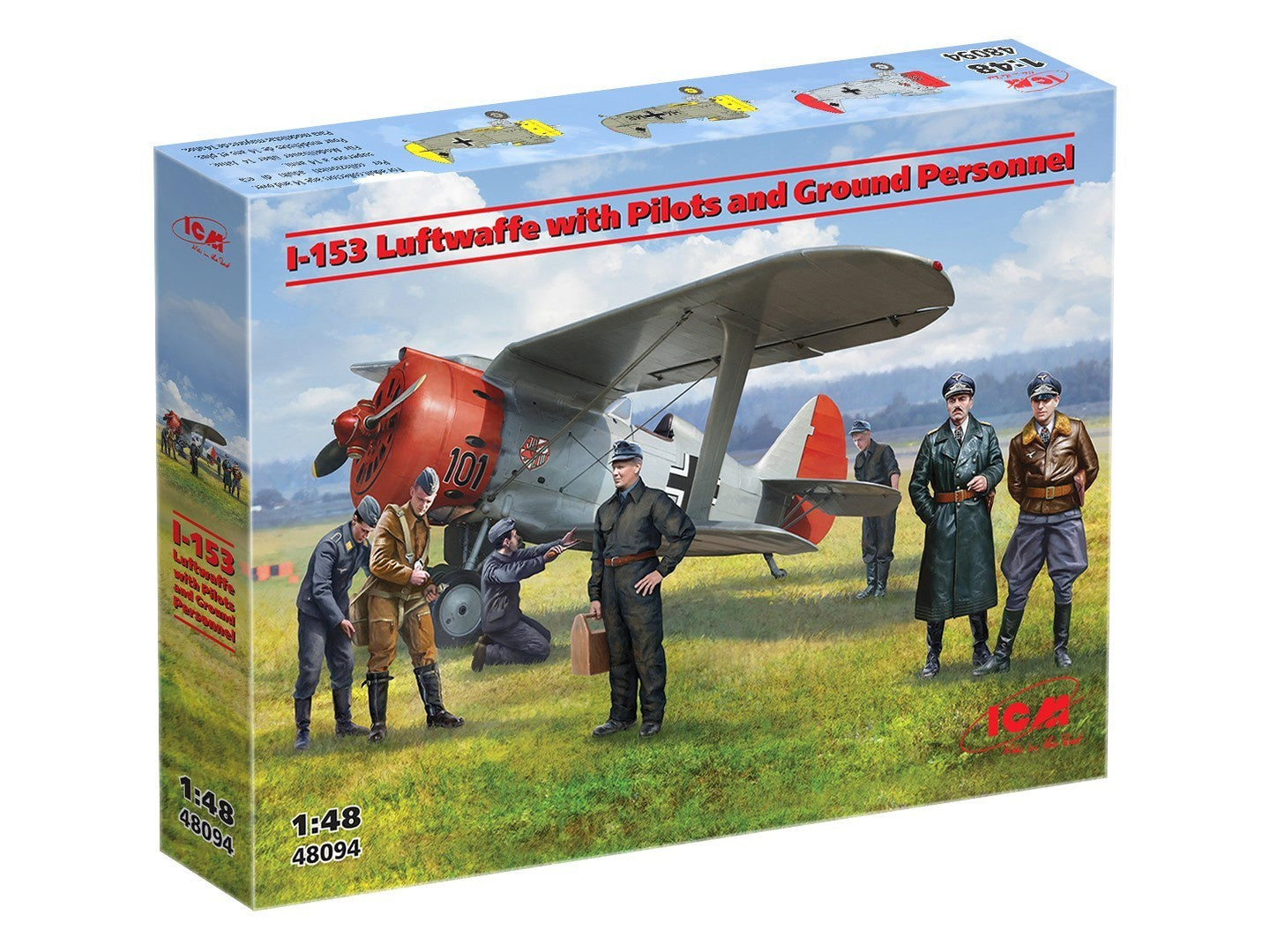 ICM 1/48 I-153 Luftwaffe With Pilots and Ground Crew ICM48094