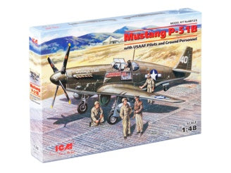 ICM Mustang P-51B with USAAF Pilots & Ground Personnel (5 Figures)