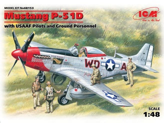ICM Mustang P-51D with USAAF Pilots & Ground Personnel (5 Figures)