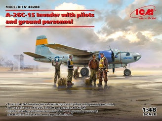 ICM A-26C-15 Invader with Pilots & Ground Personnel 5 Figures