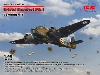ICM Bristol Beaufort Mk.I Bombing Raid Plane