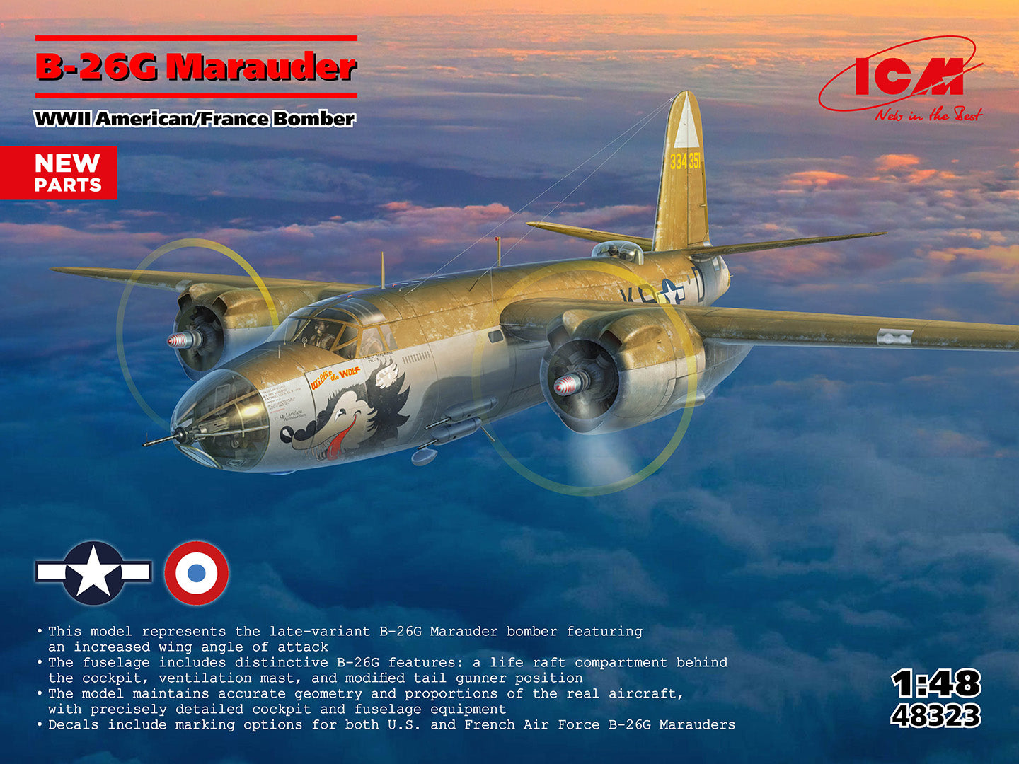 ICM B-26G Marauder, WWIIAmerican/France Bomber 1