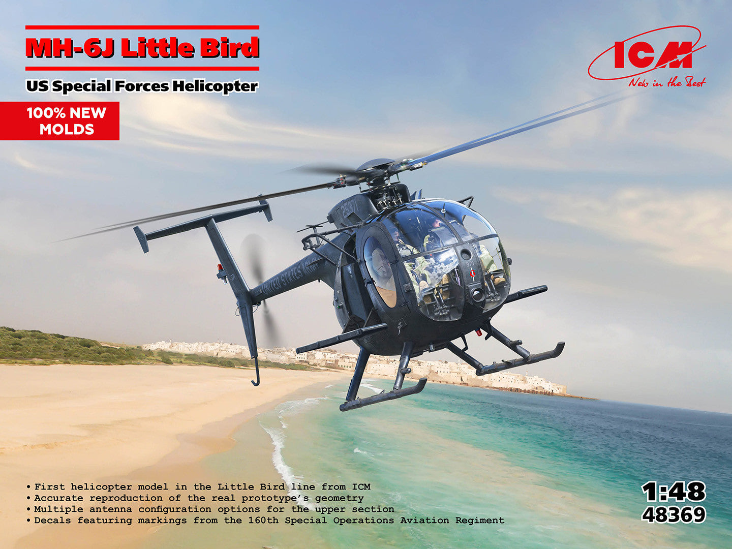 ICM Mh-6J Little Bird, U.S. Special Forces Helicopter ICM48369