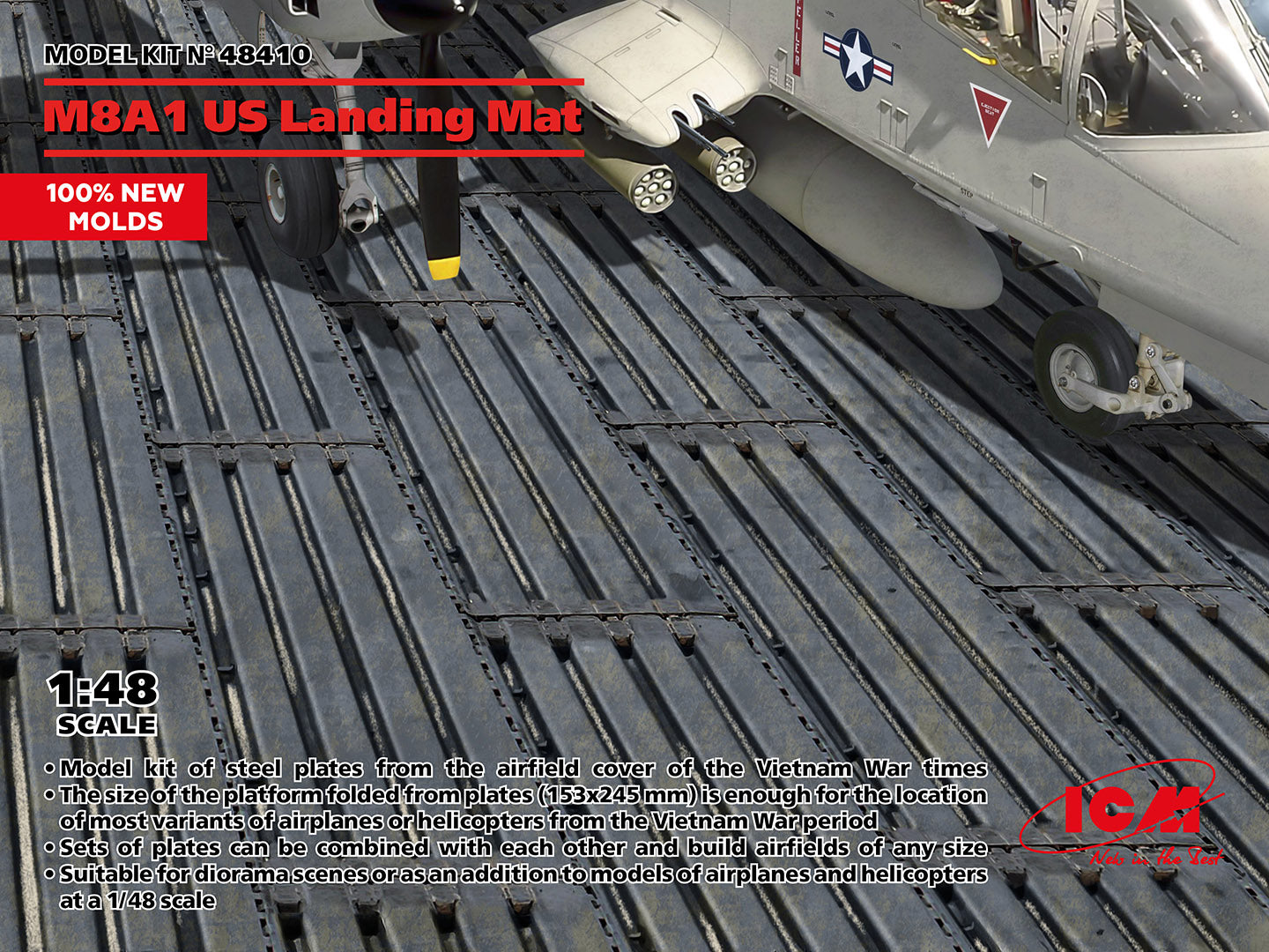 ICM 1/48 M8A1 US Landing Mat (153x245 mm) 48410 1