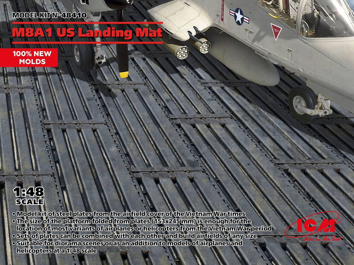 ICM 1/48 M8A1 US Landing Mat (153x245 mm) 48410