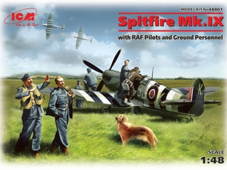 ICM Spitfire Mk.IX with RAF Pilots & Ground Personnel (7 Figures)