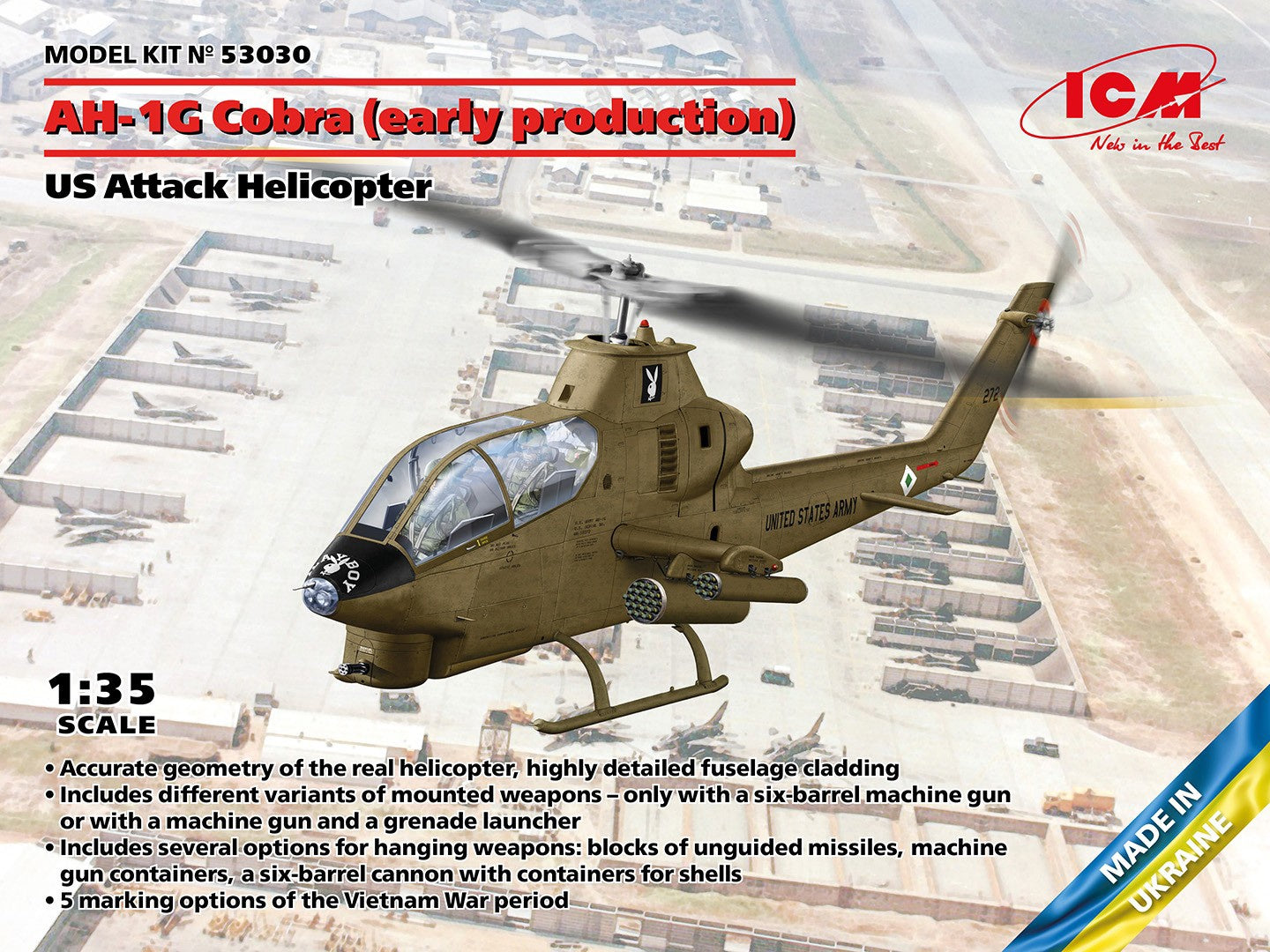 ICM 1/35 Ah-1G Cobra Us Attack Helicopter (Early Prod) 53030
