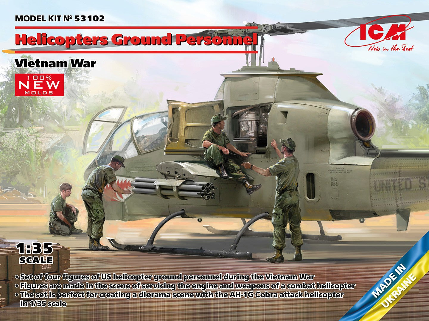 ICM 1/35 Helicopters Ground Personnel 53102 ICM53102