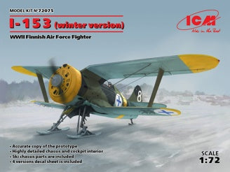 ICM I-153, WWII Finnish Air Force Fighter (Winter Version)