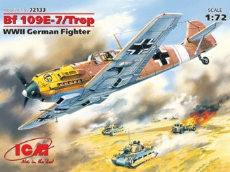 ICM Messerschmitt Bf 109E-7/Trop, WWII German Fighter Plane