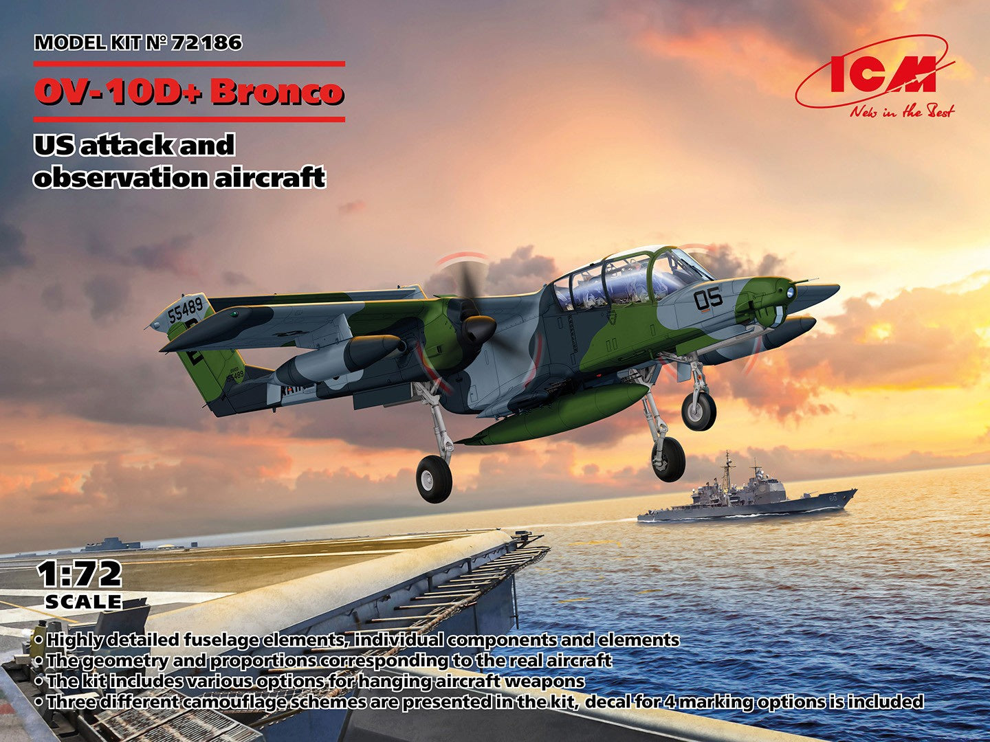 ICM 1/72 Ov-10D+ Bronco, Us Observation Aircraft 72186