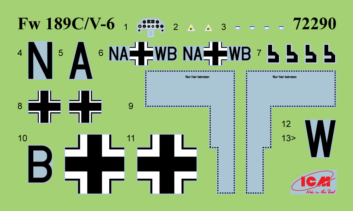 ICM 1/72 Fw 189C/V-6, German attack aircraft 72290
