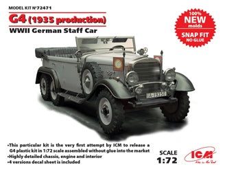 ICM G4 (1935), WWII German Staff Car, Snap Fit